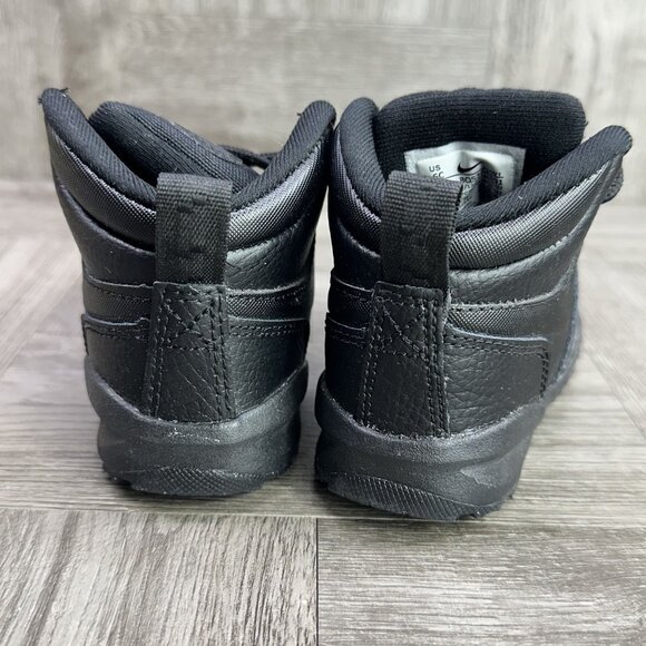 Nike Manoa LTR Infant 6c Triple Black Hightop Shoes - Picture 6 of 8